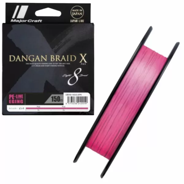 Major Craft Dangan Braid X 8X Eging 0,10mm 150m Pink Ligne Tressée