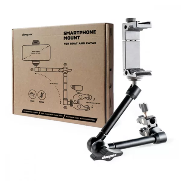 Deeper Smartphone Mount For Boat And Kayak Fixation de téléphone pour bateau et kayak