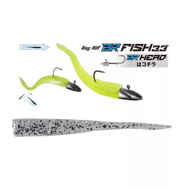 Duo Bayruf BR Fish 8,4cm S035 UV Silver Appât en plastique 7 pièces