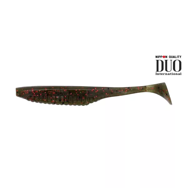 Duo Realis Versa Shad 7,6cm F018 Green Pumpkin Red Flake Leurre en plastique 10pèces
