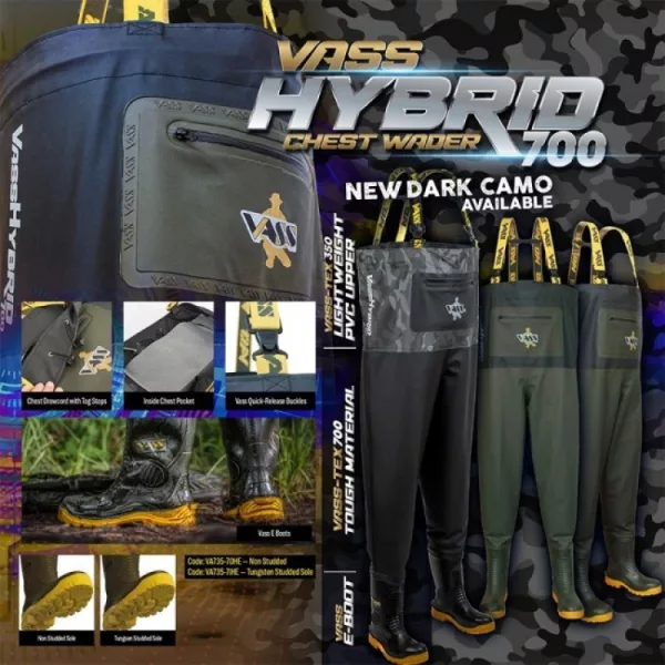 Vass-Tex Hybrid 700 Dark Camo Melles Csizma 46