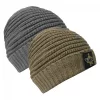 Vass-Tex Fleece Lined Ribbed Beanie Szürke Sapka Gumizott Logóval