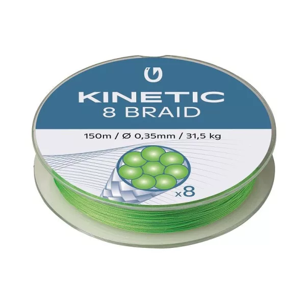 KINETIC 8 Braid 150m 0,26mm/20,6kg Vert Fluo Ligne tressée
