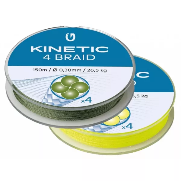 KINETIC 4 Braid 150m 0,16mm/15,6kg Vert Poussière Ligne tressée