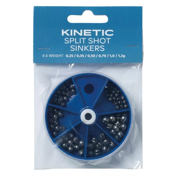 KINETIC Split Shot Lead Sinkers Assortment Kit de plombs chevrotines