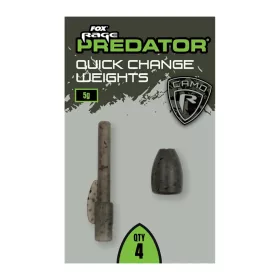   Fox Rage Predator Camo Quick Change Weights Plombs flottants à changement rapide 5gr 4 pièces