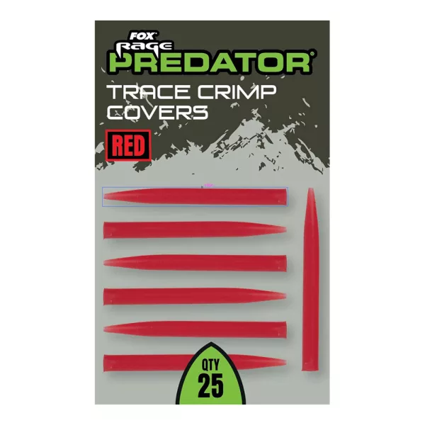 Manchons en caoutchouc coniques Fox Rage Predator Red Trace Crimp Covers 25 pièces