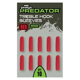   Fox Rage Predator Rouge Triple Hameçon Moyen Manchon en Caoutchouc 10pcs