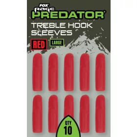   Manchon en caoutchouc pour grand hameçon triple rouge Fox Rage Predator 10 pièces