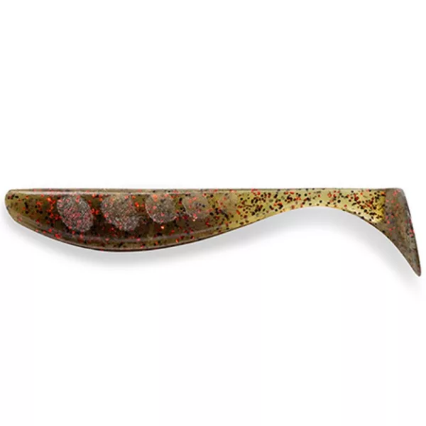 FISHUP Wizzle Shad 7,62cm (8pcs.), #045 - Green Pumpkin/Red & Black Leurre souple en plastique