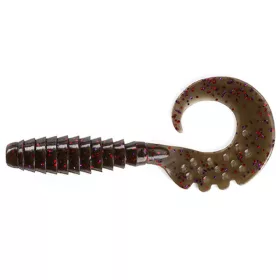   FISHUP Fancy Grub 5,08cm (10pcs.), #050 - Citrouille Verte Marron/Rouge & Violet Leurre en plastique