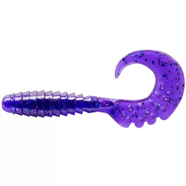 FISHUP Fancy Grub 6,35cm (10pcs.), #060 - Violet Foncé/Paon & Argent Leurre en plastique
