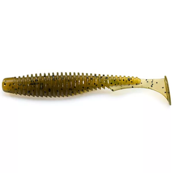 FISHUP U-Shad 5,08cm (10pcs.), #074 - Leurre souple en plastique couleur graine de citrouille verte