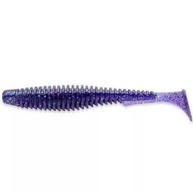   FISHUP U-Shad 5,08cm (10pcs.), #060 - Leurre souple en plastique violet foncé/paon et argenté