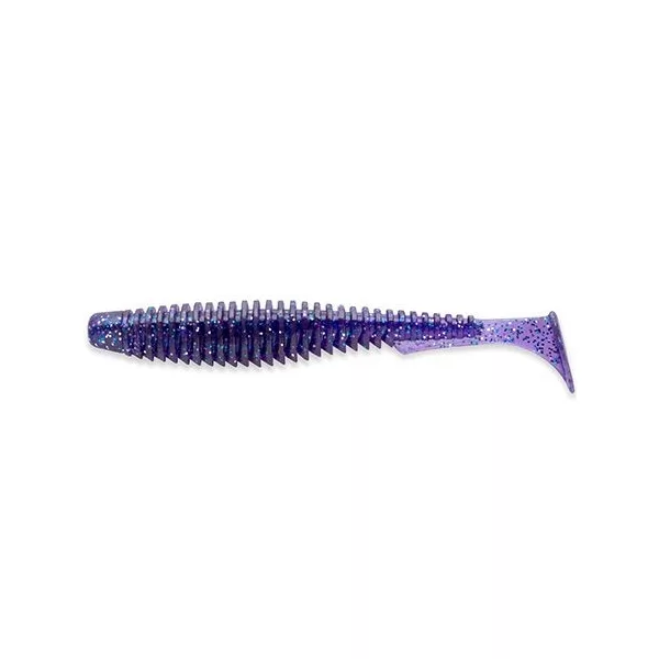 FISHUP U-Shad 5,08cm (10pcs.), #060 - Leurre souple en plastique violet foncé/paon et argenté