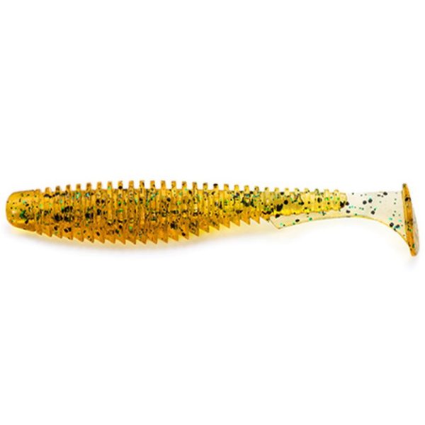 FISHUP U-Shad 6,35cm (9pcs.), #036 - Caramel/Green & Black Leurre souple en plastique