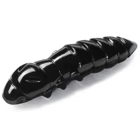   FISHUP Pupa 2,28cm (12pcs.), #101 - Black Leurre souple en plastique