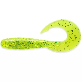   FISHUP Mighty Grub 8,89cm (7pcs.), #026 - Flo Chartreuse/Vert Leurre souple en plastique