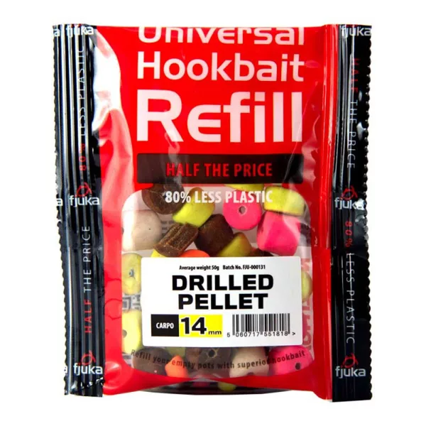 Fjuka Drilled Pellets Carpos MC 14mm Appât à hameçon en sachet de recharge 50gr