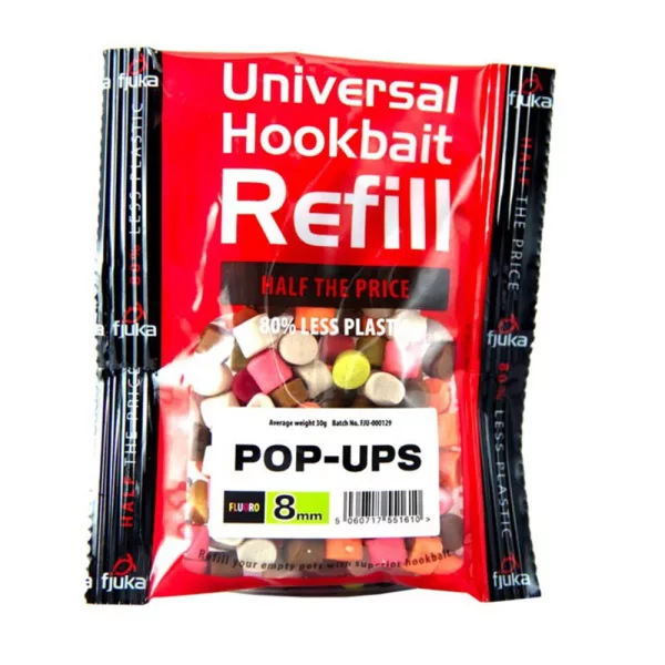 Fjuka Pop-Ups Mixed Colours 8mm Pop Up Recharge en sachet 50gr