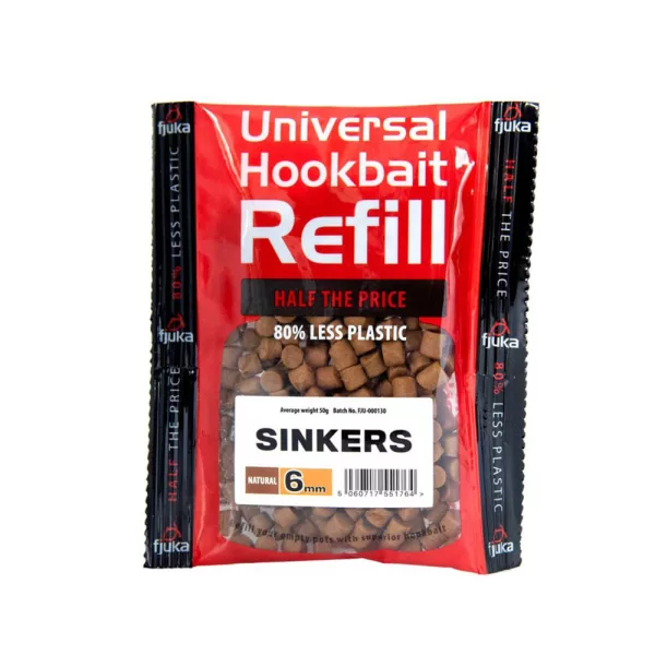 __Fjuka__ Sinkers Mixed Colours 6mm Appât Coulant Recharge 50gr