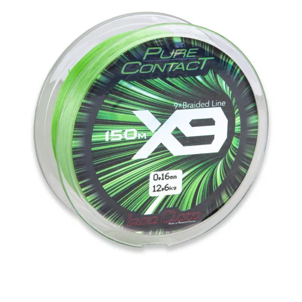 Iron Claw Pure Contact X9 Zöld 0,10mm 150m Fonott Főzsinór