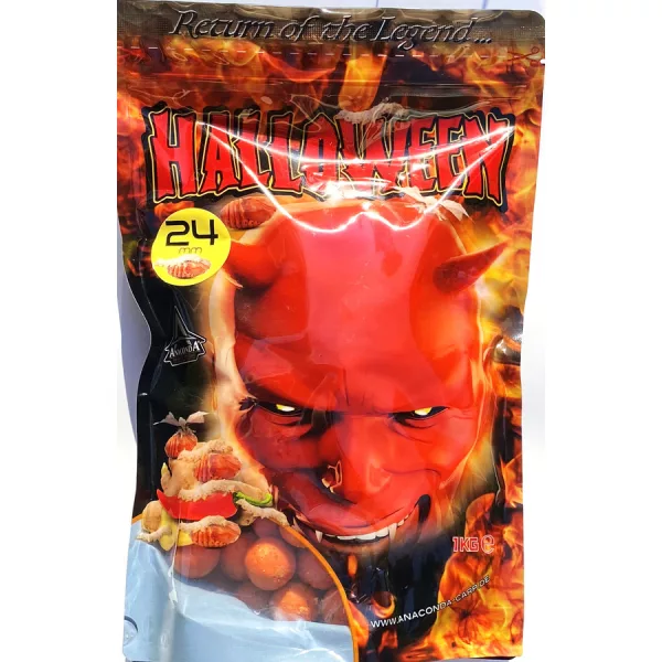 Anaconda Halloween Boilie 24mm Fűszeres-Édes-Selyemhernyó Bojli 1kg