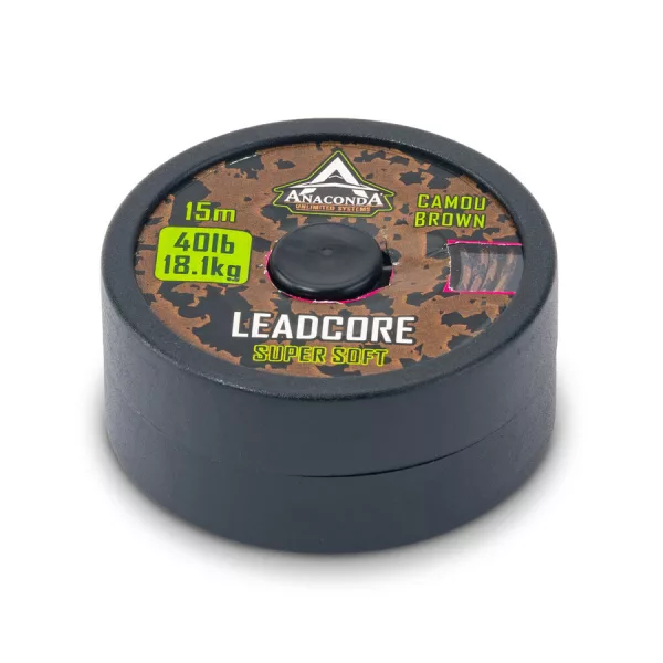 Anaconda Super Soft Leadcore Barna 15m 50lb Fonott Előkezsinór