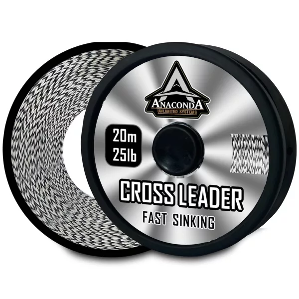 Anaconda Fast Sinking Cross Leader Fekete-Fehér 35lb 20m Fonott Előkezsinór