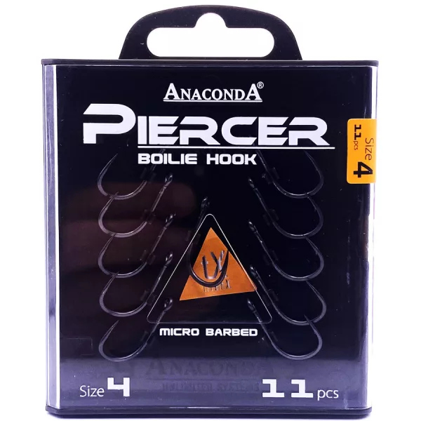 Anaconda Piercer Boilie Hook 4 Füles, Szakállas Pontyozó Horog 11db