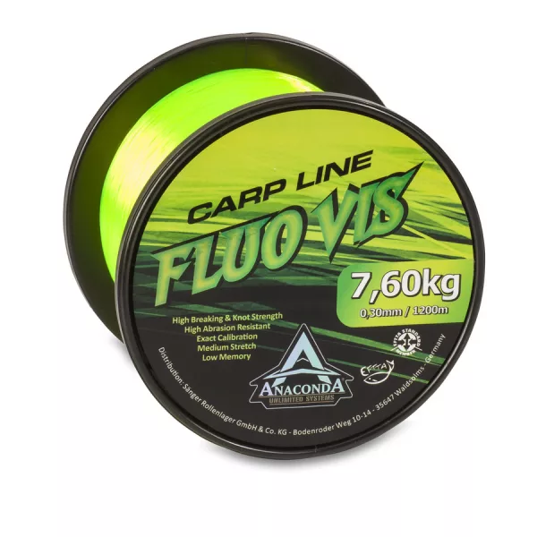 Anaconda Fluovis Green Carp Line Zöld 0,26mm 1200m Monofil Főzsinór