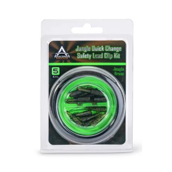 Anaconda Jungle Quick Change Safety Lead Clip Zöld Ólomklipsz 5db