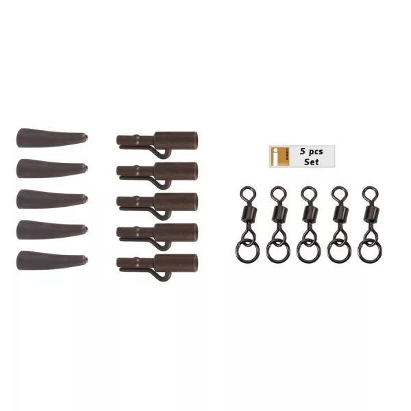 Anaconda 360° Flex Ring Swivel Safety Clip Kit Barna Biztonsági Ólomklipsz Rendszer 5db