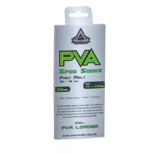 Anaconda Fast Melt Spod Socks 70x130mm Gyorsan Oldódó PVA Zacskó 25db