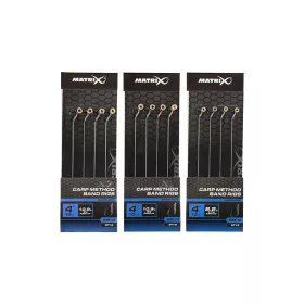   Matrix X7 Carp Method Band Rigs 16 10cm Füles, Szakáll Nélküli Monofil Előkötött Horog Csaligyűrűvel 8db