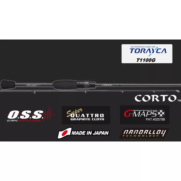 Graphiteleader Super Corto 17 GSRCS-612L-T EX Fast 1,85m 0,3-4gr 2 Részes Canne à pêche