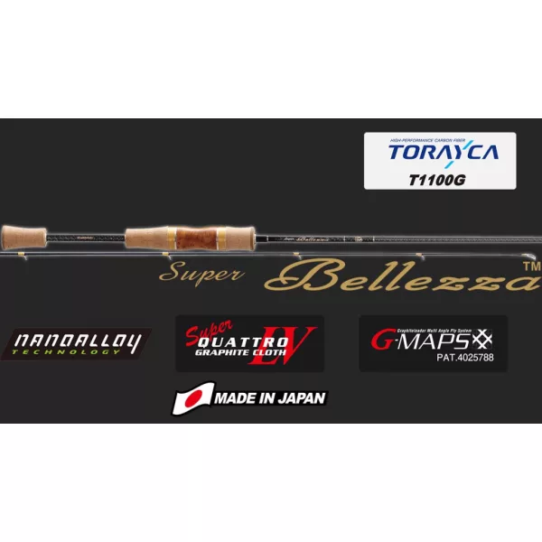Graphiteleader Super Bellezza 18 GSBS-602XUL R 1,83m 0,4-3,5gr 2 Részes Canne à pêche