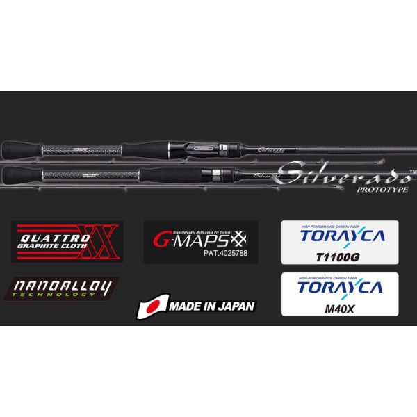 Graphiteleader Silverado Prototype 20GSILPC-792M Cast Rapide 2,36m 5-20gr Canne à pêche spinning 2 brins
