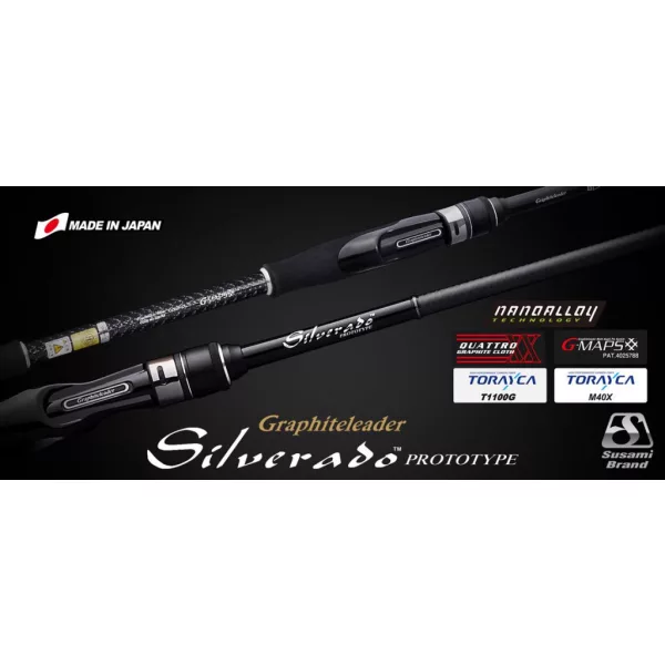Graphiteleader Silverado Prototype 22GSILPS-832M Rapide 2,52m 5-22gr Canne à pêche spinning 2 brins