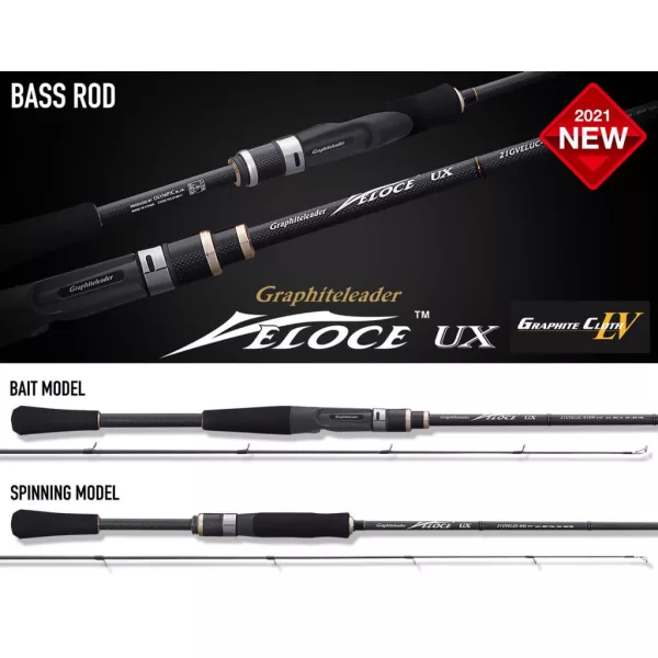 Graphiteleader Veloce UX 21GVELUC-65ML R-Fast 1,96m 3/4oz 21gr Canne à pêche spinning 1 pièce