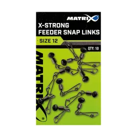   Matrix X-Strong Feeder Bead Snap Links 10 Agrafe d'émerillon 10 pièces