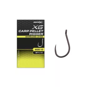   Matrix X6 Carp Pellet Rigger 14 Barbless Hameçon à œillet, sans ardillon 10db