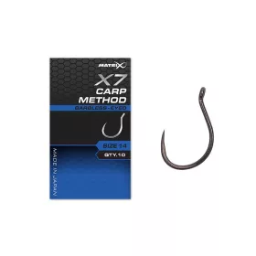   Matrix X7 Carp Method 12 Barbless Hameçon à œillet, sans ardillon 10pcs