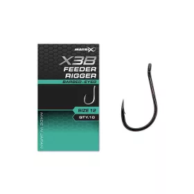   Matrix X3B Feeder Rigger 14 Barbed Hameçon à œillet, Barbelé 10pcs