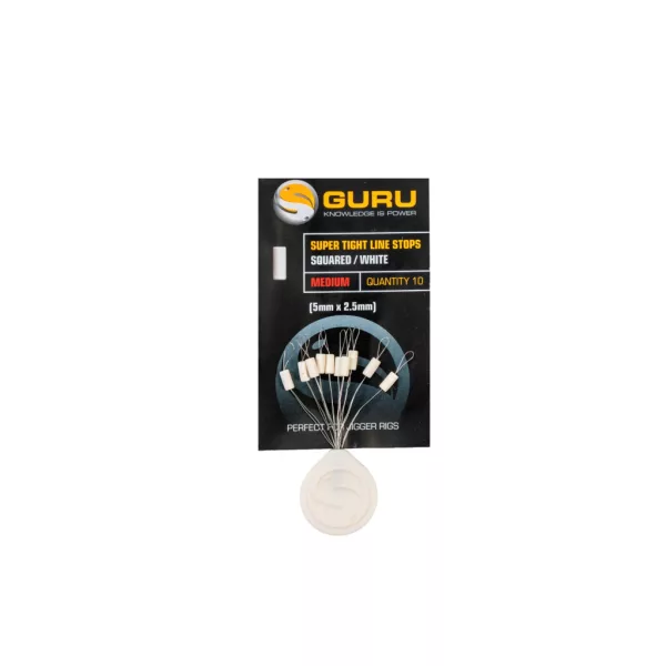Guru Super Tight Line Stops Squared White M Gumiütköző 10db