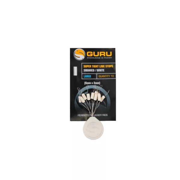 Guru Super Tight Line Stops Squared White L Gumiütköző 10db