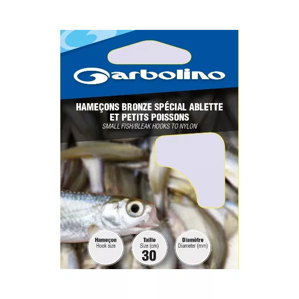 GARBOLINO SMALL FISH/BLEAK BRONZE 18 (SIZE 18 LINE 0,10mm) hameçon monté