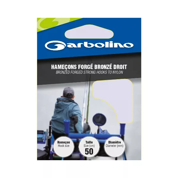 Garbolino Straight Bronze Forged Hooks 16 Hameçon à palette, barbelé, monofilament pré-monté 10 pièces
