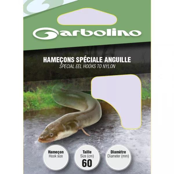 GARBOLINO - SPECIAL EEL L22 H8 - Hameçon monté monofilament - Hameçon monté - Hameçon barbelé, Hameçon à palette