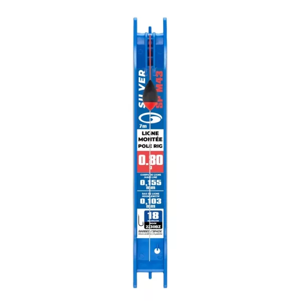 Garbolino Competition Pole Rigs SP M43 Montage de ligne prêt pour canne au coup 0,8gr